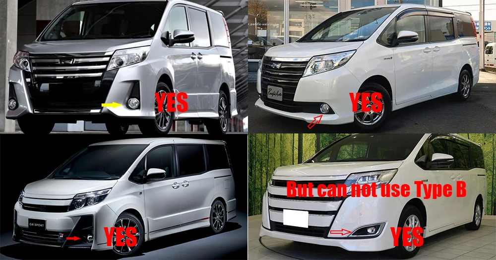 EEMRKE Upgrade Anti Fog Light with Led Angel Eye DRL PTF for Toyota Noah R80 2015-2022 Daytime Running Lamp Headlight detail image 2