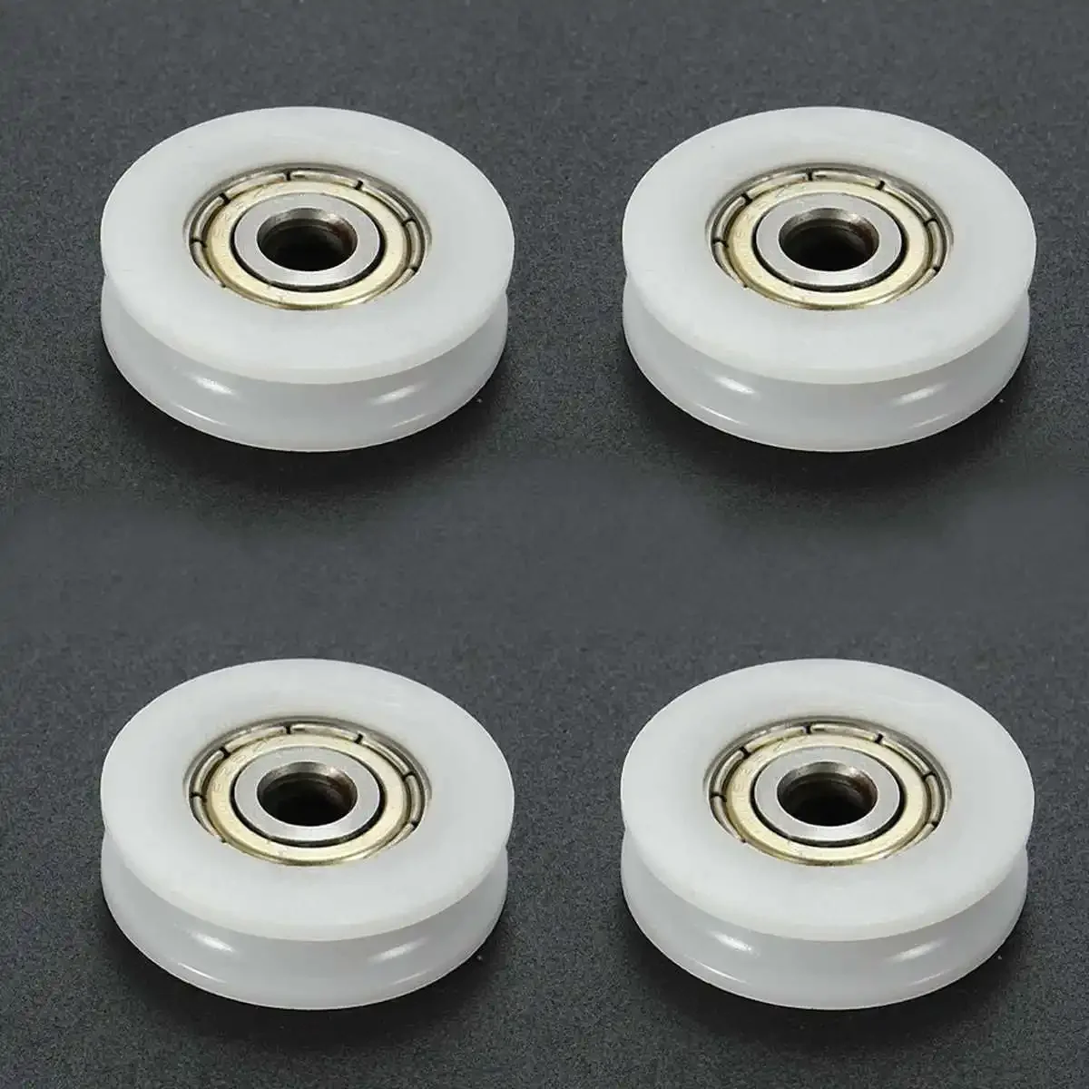 Wheel Roller U Groove Nylon Round Pulley Ball Bearing for Door Windows Shower Pulleys Drawer 4pcs shower room pulley shower door rollers sliding door roller shower room rollers nylon bearing pulley sliding door pulley