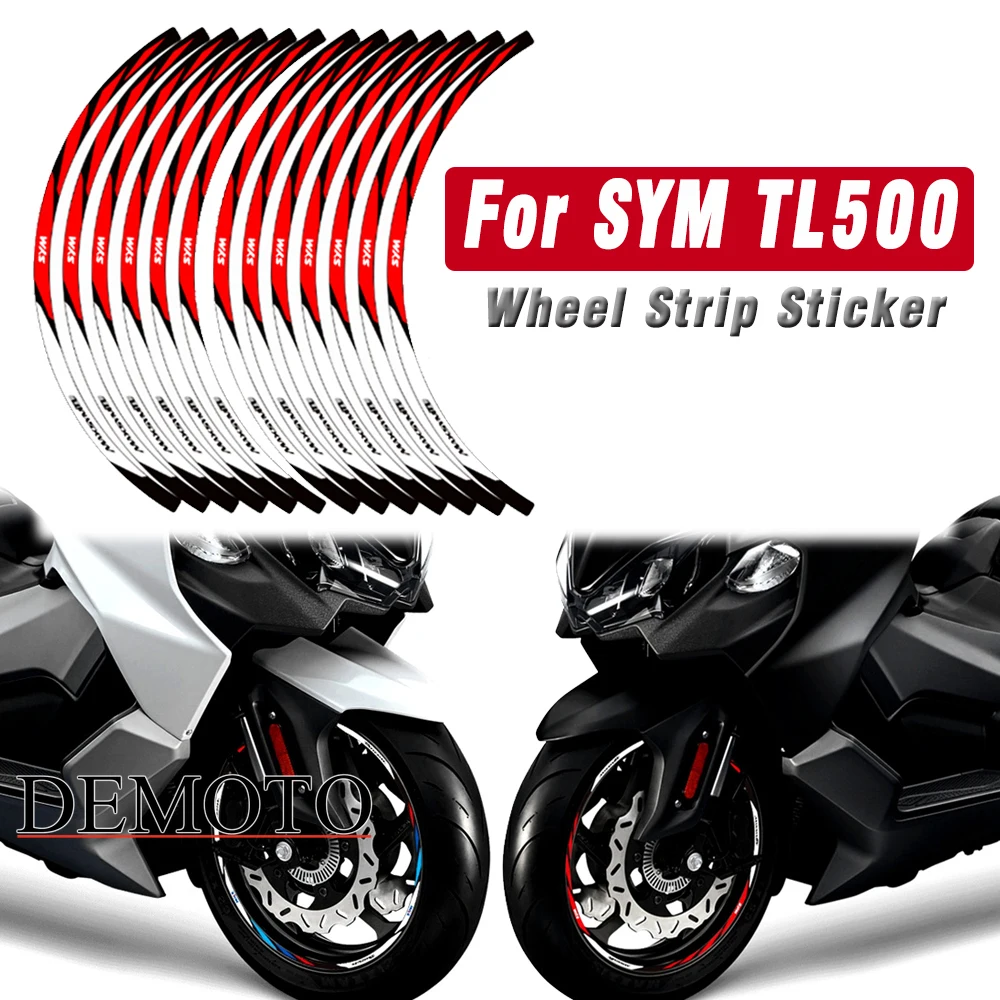 

New Motorcycle Wheel Strip Sticker Rim Wheel Hub Decals Decoration For Sym TL500 Maxsym 500TL