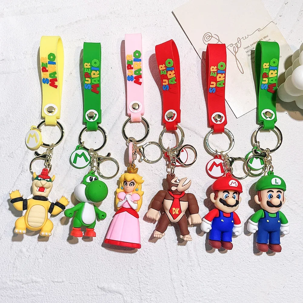 thumbnail image 4 of Llavero Super Mario de 22 estilos, Mario Bros, Luigi, Toad, Yoshi, Bowser, figura de acción, modelo de PVC, bolsa de dibujos animados, muñeco colgante, juguetes de regalo, 4 of 5