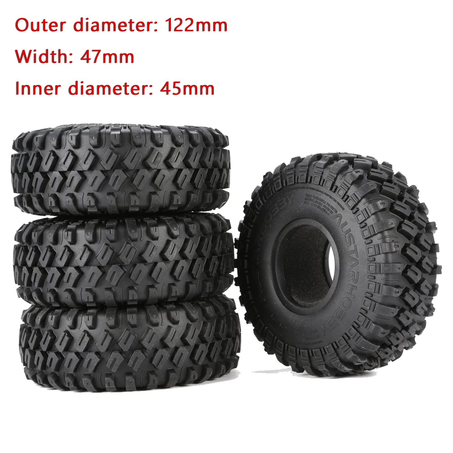 1.9インチホイール　6mmハブ　rcクローラー 1.9インチラバーロックタイヤ,100mm,105mm,115mm,120mm,1:10