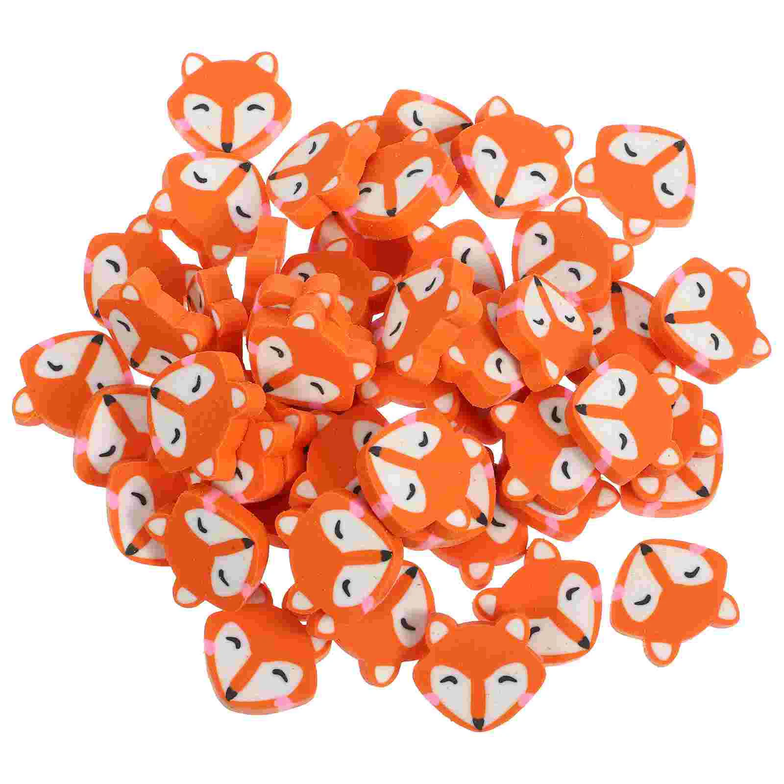 50 Pcs Little Fox Eraser School Students Birthday Stationery Classroom Rewards Drawing Pencil Erasers Stationery Accessory 2