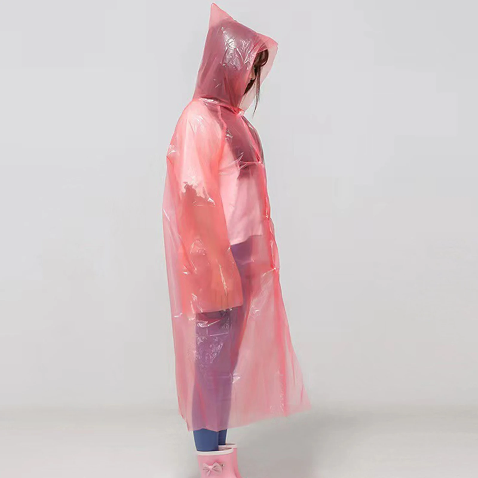 Disposable Poncho Waterproof Raincoat Hooded Raincoat Lengthened Waterproof Outdoor Travel Universal Poncho Rain