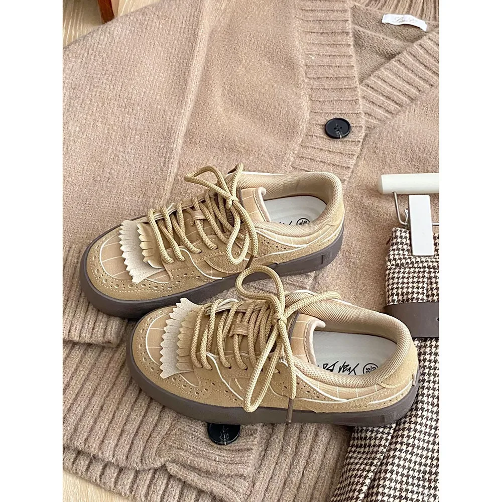 Retro Tassel Women Canvas Shoes 2024 Spring New High-end Mixed Colors Top Women Casual Shoes Breathable Shoes for Sports 24-166