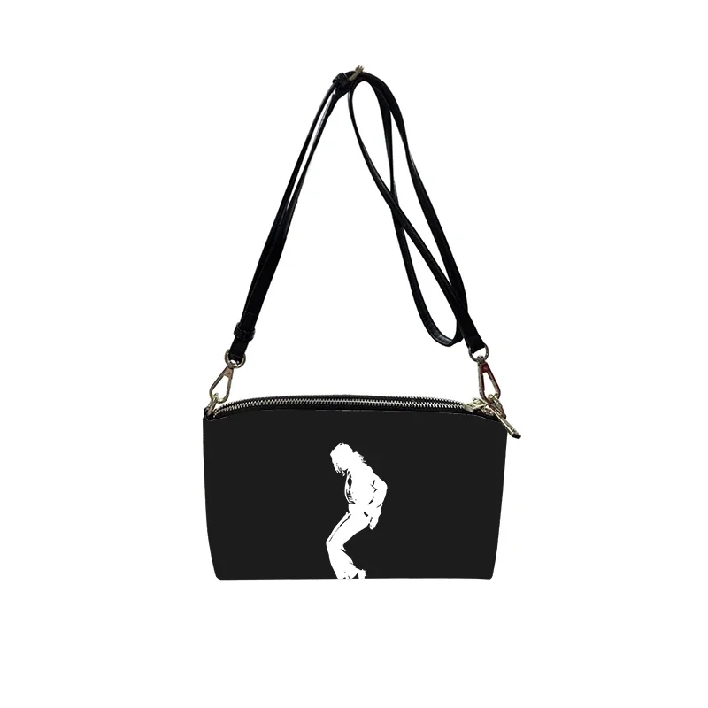 Michael Jackson PU bolsa tiracolo feminina, bolsa de ombro minimalista, bolsa quadrada pequena, nova moda, 2023