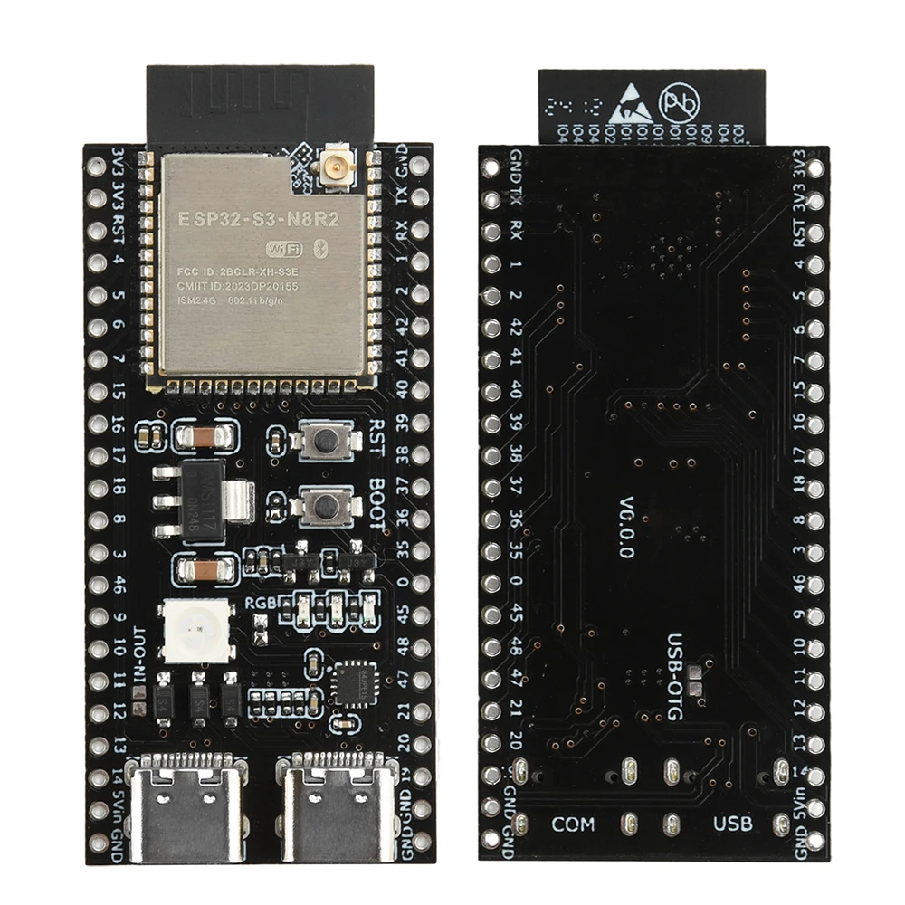 รูปสินค้า ESP32-S3-N16R8/N8R2 บอร์ดพัฒนา Wi-Fi และบลูทูธ พอร์ต Type-C คู่พร้อมตัวเชื่อมต่อเสาอากาศ
