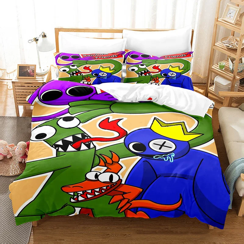 

3D Rainbow Friends Bedding Sets Duvet Cover Set With Pillowcase Twin Full Queen King Bedclothes Bed Linen
