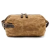 Canvas And Leather Men Toiletry Bag Water-resistant Dopp Kit For Travel Large Capacity Toiletries Bag Kit Functional Travel Bag 1