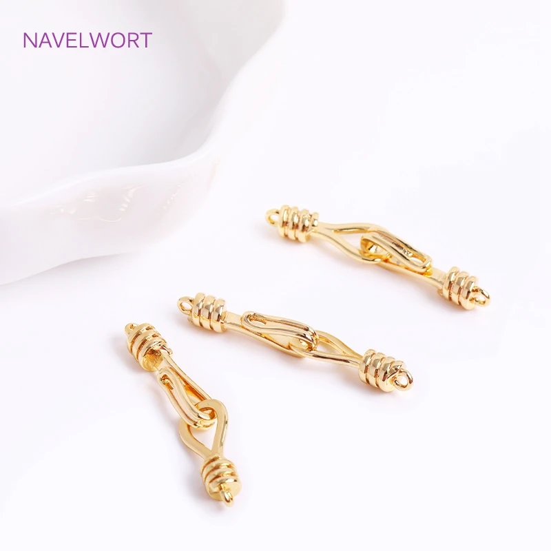 18K Gold Plated S Shaped End Connector Clasps For Jewelry Making, DIY