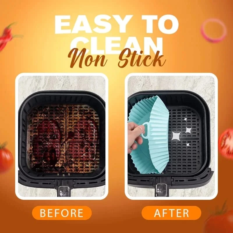 Air Fryer Silicone Baking Tray Food Safe Reusable Silicone Mold Microwave Pads Baking Mat Oven Liner air fryer baking tray