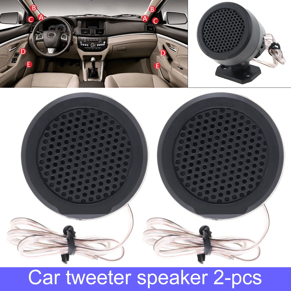 

2pcs Car Speakers 500W High Efficiency Dome Mini Car Tweeter Automotive Speakers Auto Horn Subwoofer Car Audio