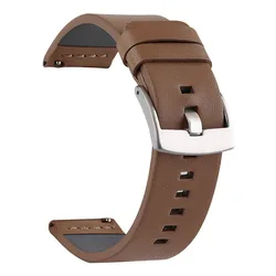 Vintage Leather Sport Watch Band with Stainless Steel Buckle - 22mm (Quick Dark Brown 1)