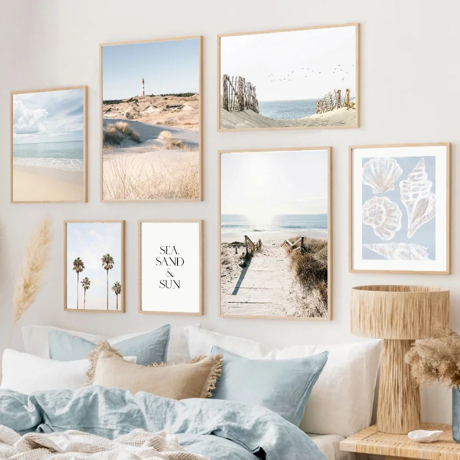 

Sea Beach Reef Conch Coconut Tree Seascape Wall Art Canvas Painting Nordic Posters And Print Wall Pictures For Living Room Decor