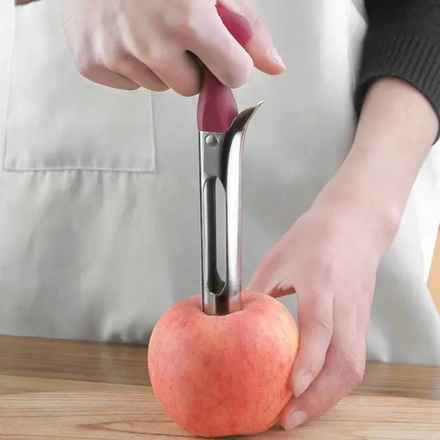 1pc Stainless steel apple corer corer corer tool fruit cutter kitchen household snow pear hole digging artifact