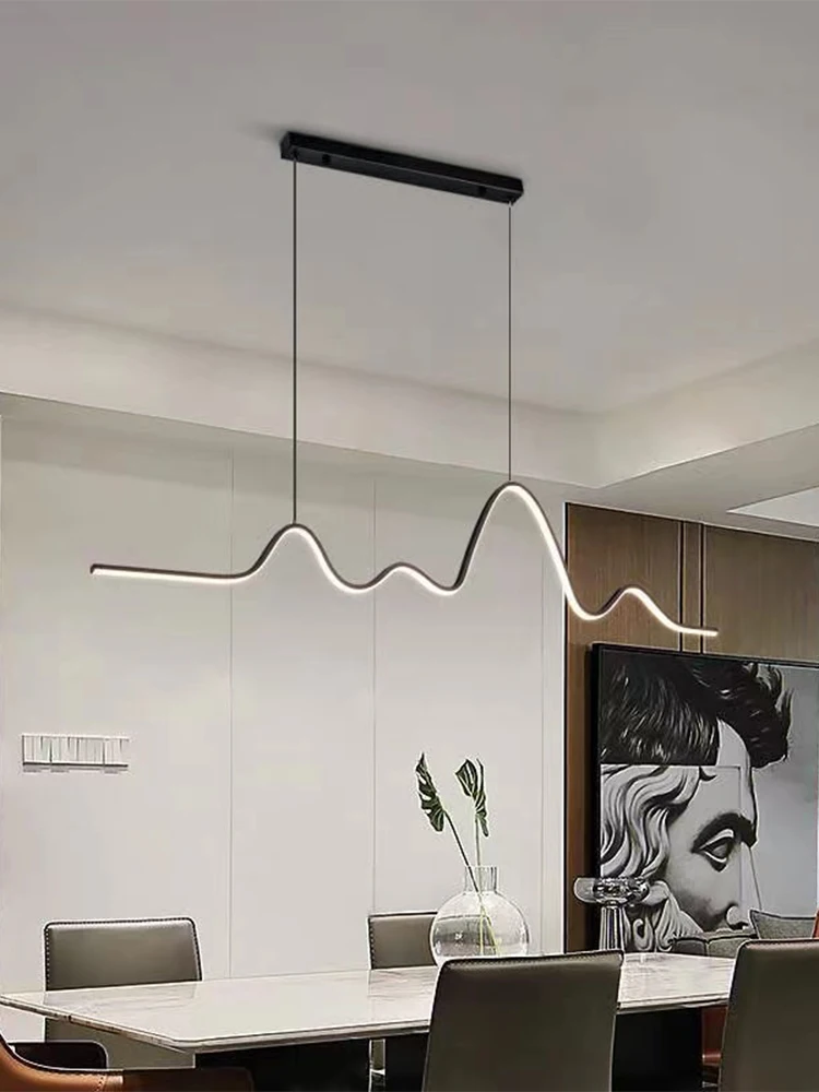2022 restaurant lamp chandelier light luxury lamps modern minimalist dining room dining table bar Nordic minimalist strip lamps