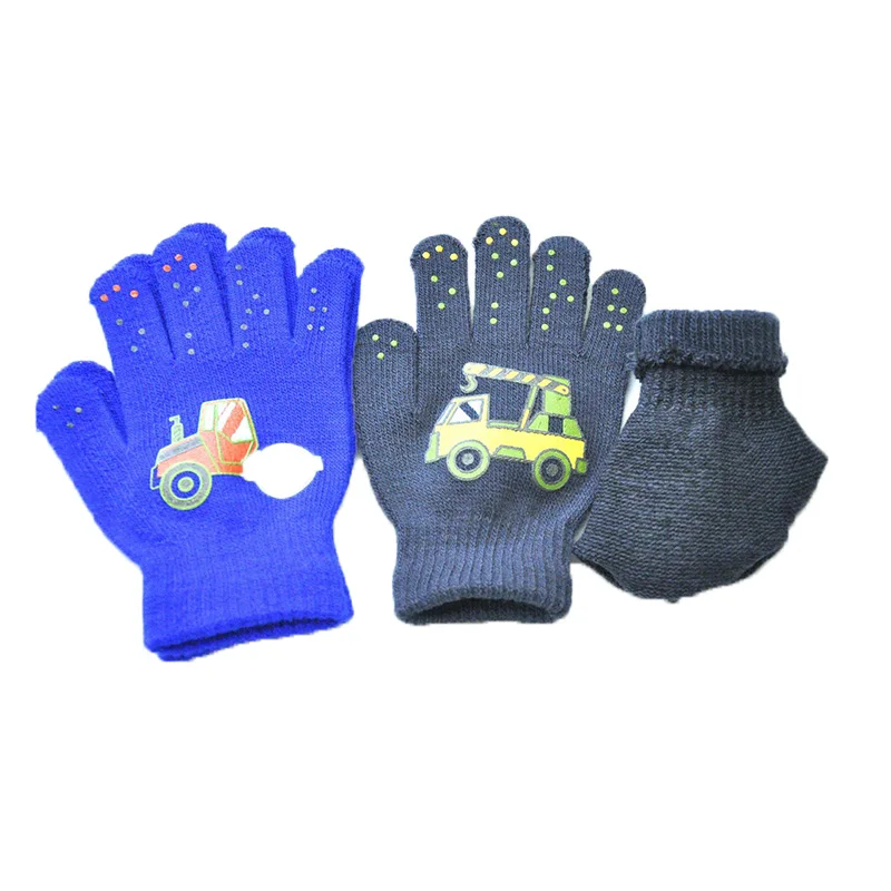 Winter Gloves Baby Mittens Children's Winter Warm Knitted Gloves Warm Gloves Infant Baby Mittens Children Toddler Kids Full Finger Mittens 5-11 Years