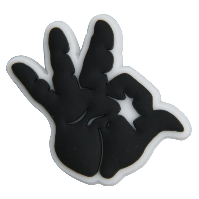 Hot Sale Movie Characters Croc Shoe Charms Women Men Clog Shoes Decorations Gesture Finger-guessing Game Bracelet Accessories p7306