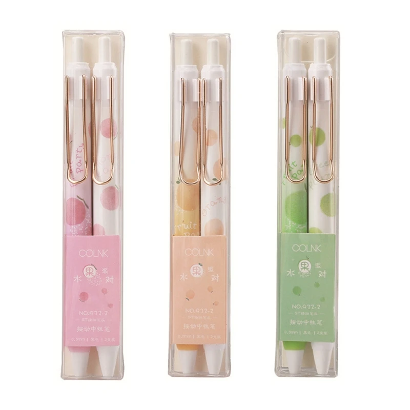 

2Pcs/Set Gel Pen Cute Cartoon Girl Design Press Pens Student School Stationery Office Suppliers Kids Gifts
