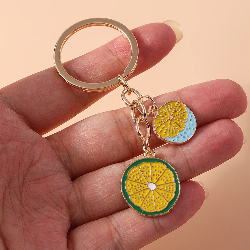 Niedlicher Frucht-Zitronen-Schlüsselanhänger für Autoschlüssel, Souvenir-Geschenke für Frauen und Männer, Handtaschenanhänger, Schlüsselring, DIY-Schmuckdekoration – Detail 3