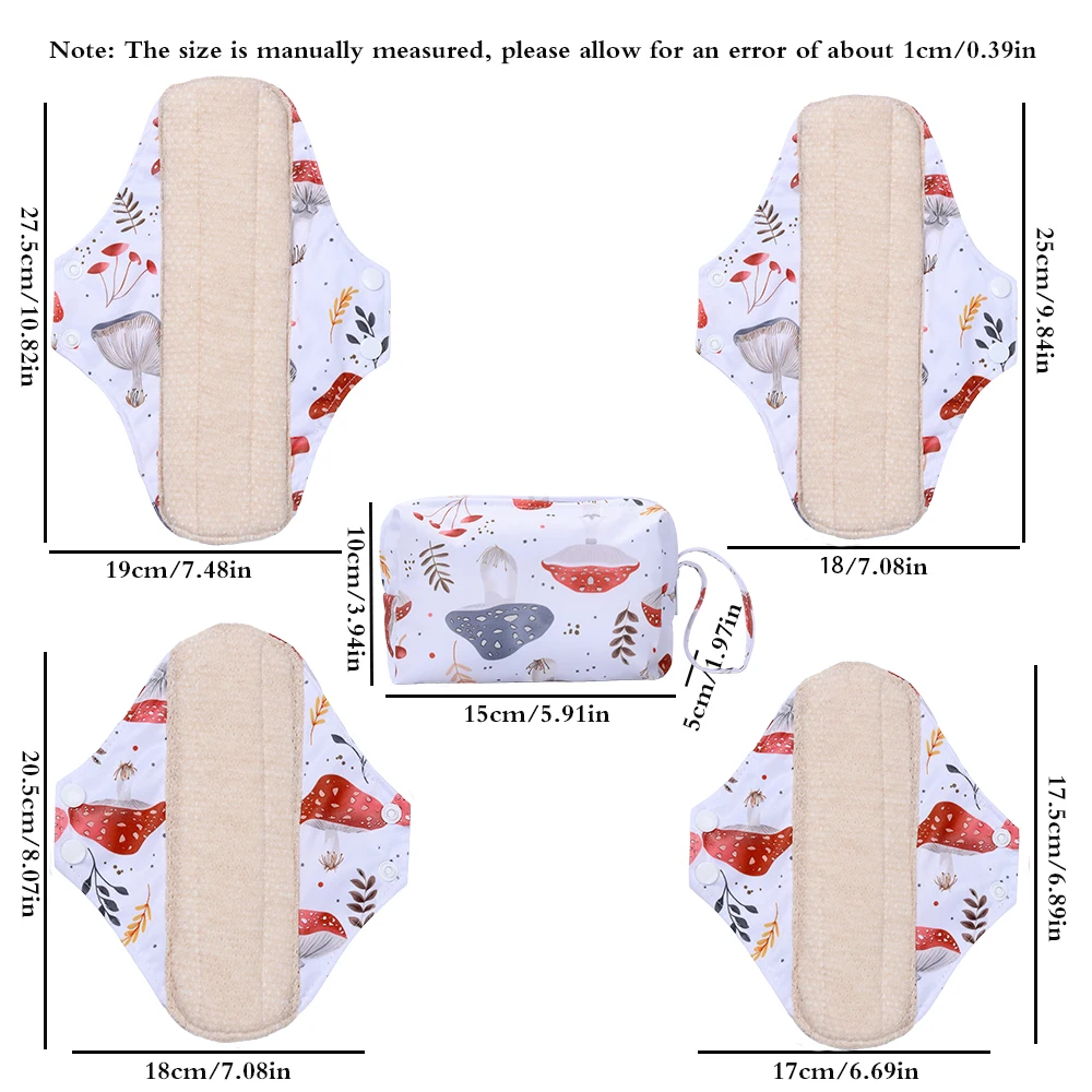 Colourful Cotton Sanitary Pads Set Washable Menstrual Pads Reusable Nursing Pad Ladies Bratehable Cloth Menstruation Gift sanitary pads