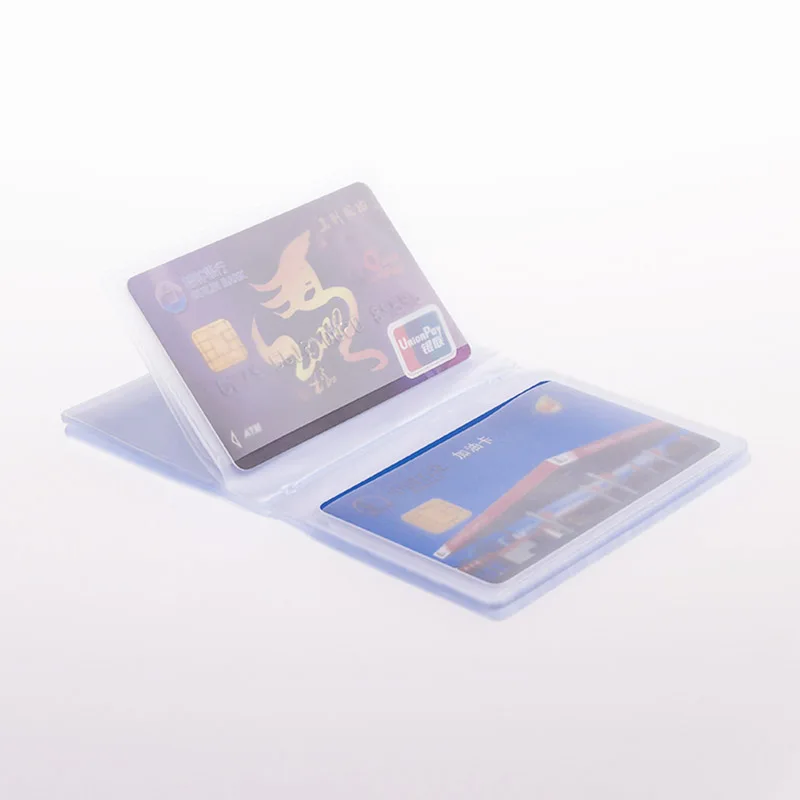 

20 Slots Transparent Card Holder Inside Bags PVC Folded Film Business Credit Card Holder Pockets Card Holder Inner Badge Holder