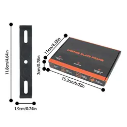 Weather - Proof Frameless License Plate Holder Set - 4PCS for Front and Rear Car Tags (Black)