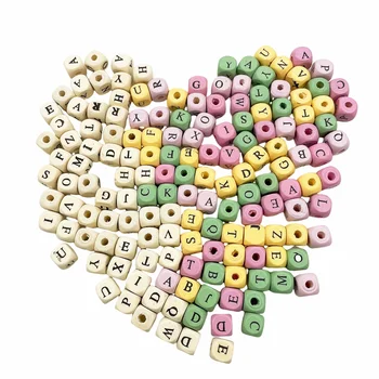 Mixed Wood Letter Beads 1