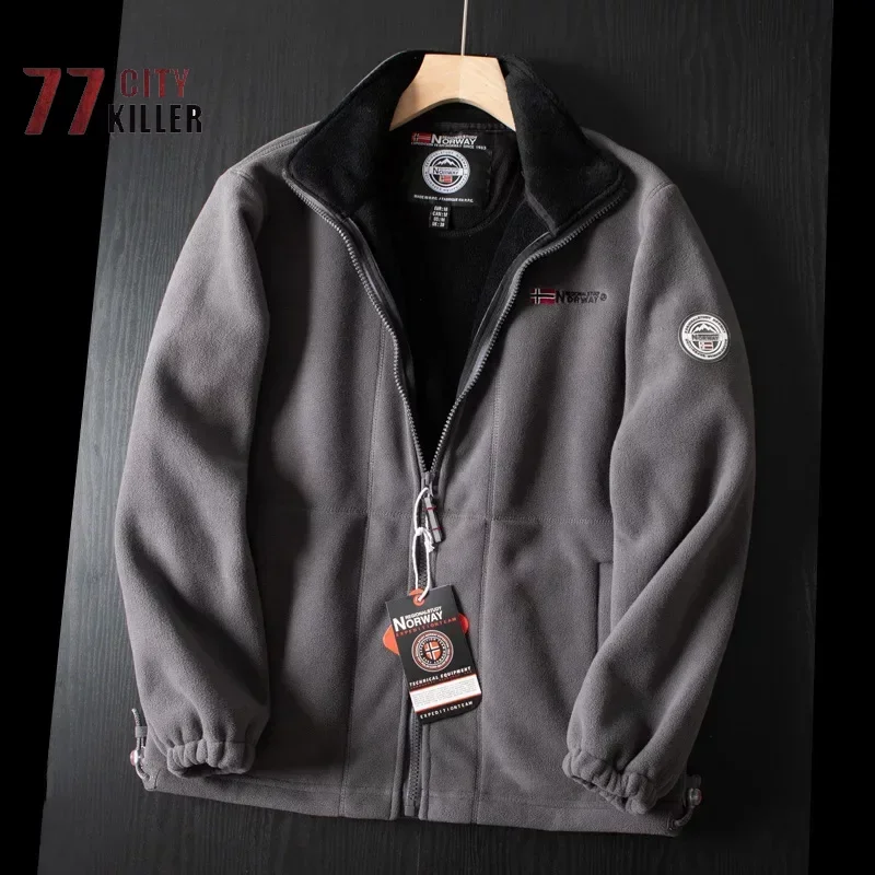 2024 New Winter Addensare Fleece Uomo Giacche Tasche Casual Polar Coat Outdoor Cappotto Caldo A Prova Di Freddo Plus Size Xs-3Xl Outwear