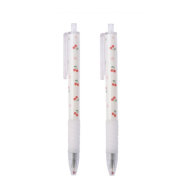 

2PC Cherry Blossoms 0.5mm Press Rollerball Pens Black for Students Kids