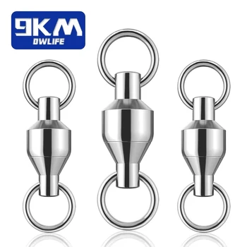 9KM 10pack Ball Bearing Swivel Heavy Duty Trolling Swivel Stainless Steel Fishing Connector for Slow Pitch Jigging