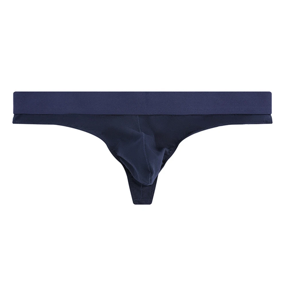 

Men Sexy Thong T-back Solid Briefs Low Rise Cotton Underpants Soft U Convex Large Bag Men's Single Panties Breathable Underwear