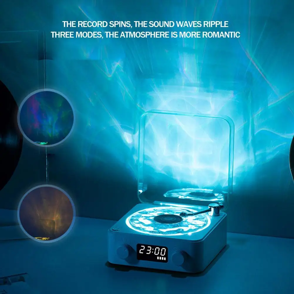Mini Portable Retro Wave Vinyl Record Player Speakers 360 Surround Sound White Noise Bluetooth Speaker Music Center Support TF 3
