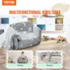 Fold-Out Kids Sofa, Glow-in-The-Dark Kids Couch Chair, 2-in-1 Children Convertible Sofa to Lounger 4