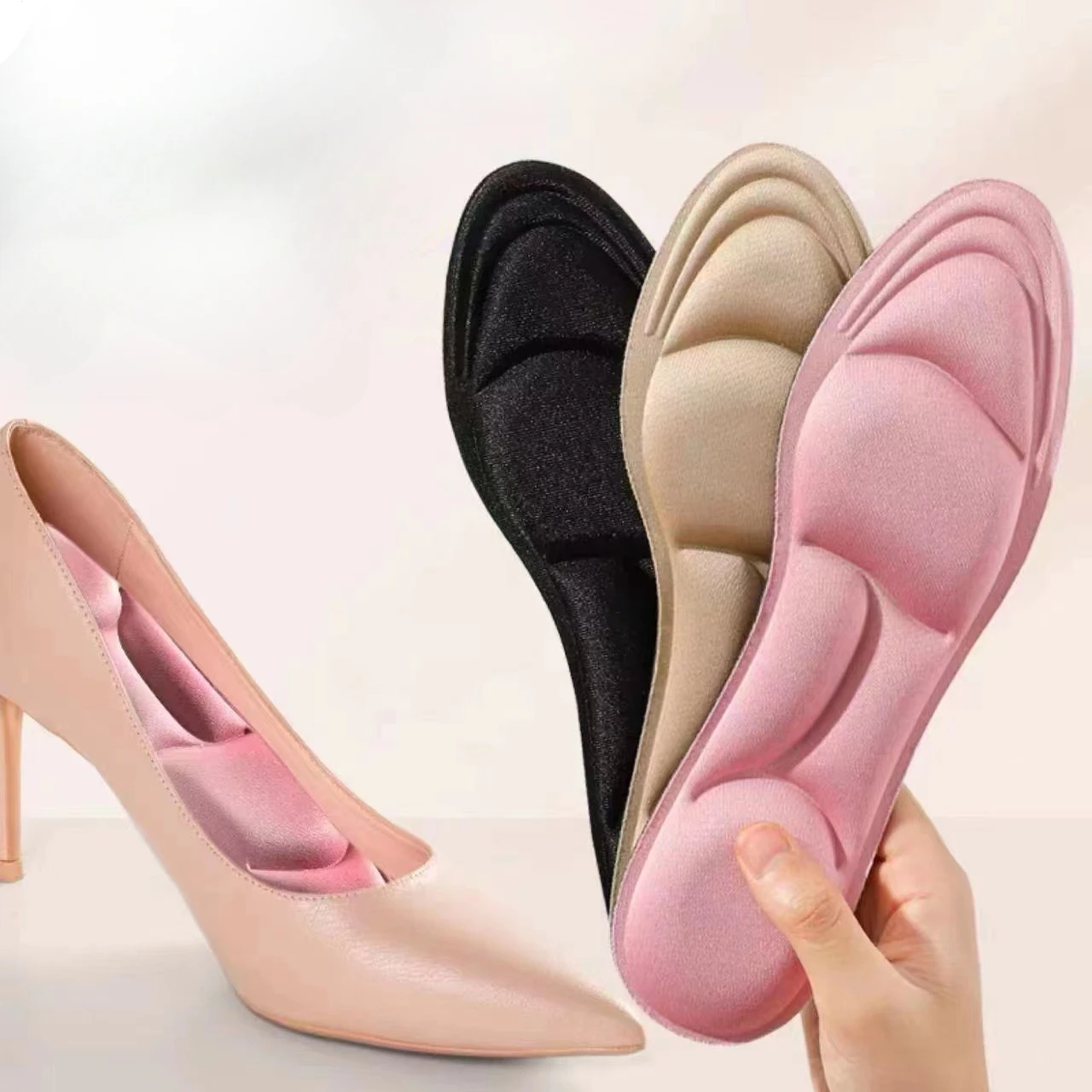 thumbnail image 3 of Plantillas 5D para zapatos de mujer, plantillas deportivas transpirables para correr, soporte para el arco de los pies, fascitis plantar, almohadillas para zapatos, suela de espuma viscoelástica, 3 of 5