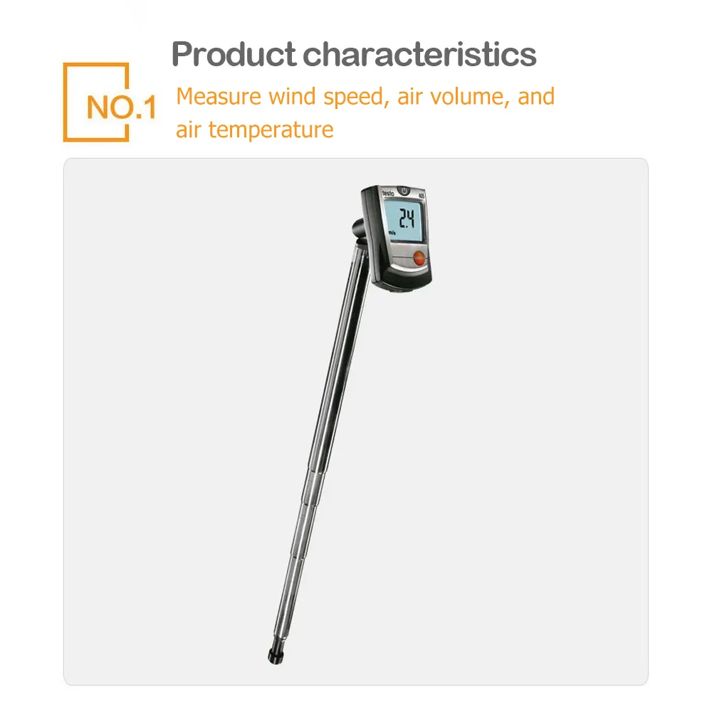 Testo 405-V1 Thermal Anemometer with Duct Holder Mini High Precision Digital Air