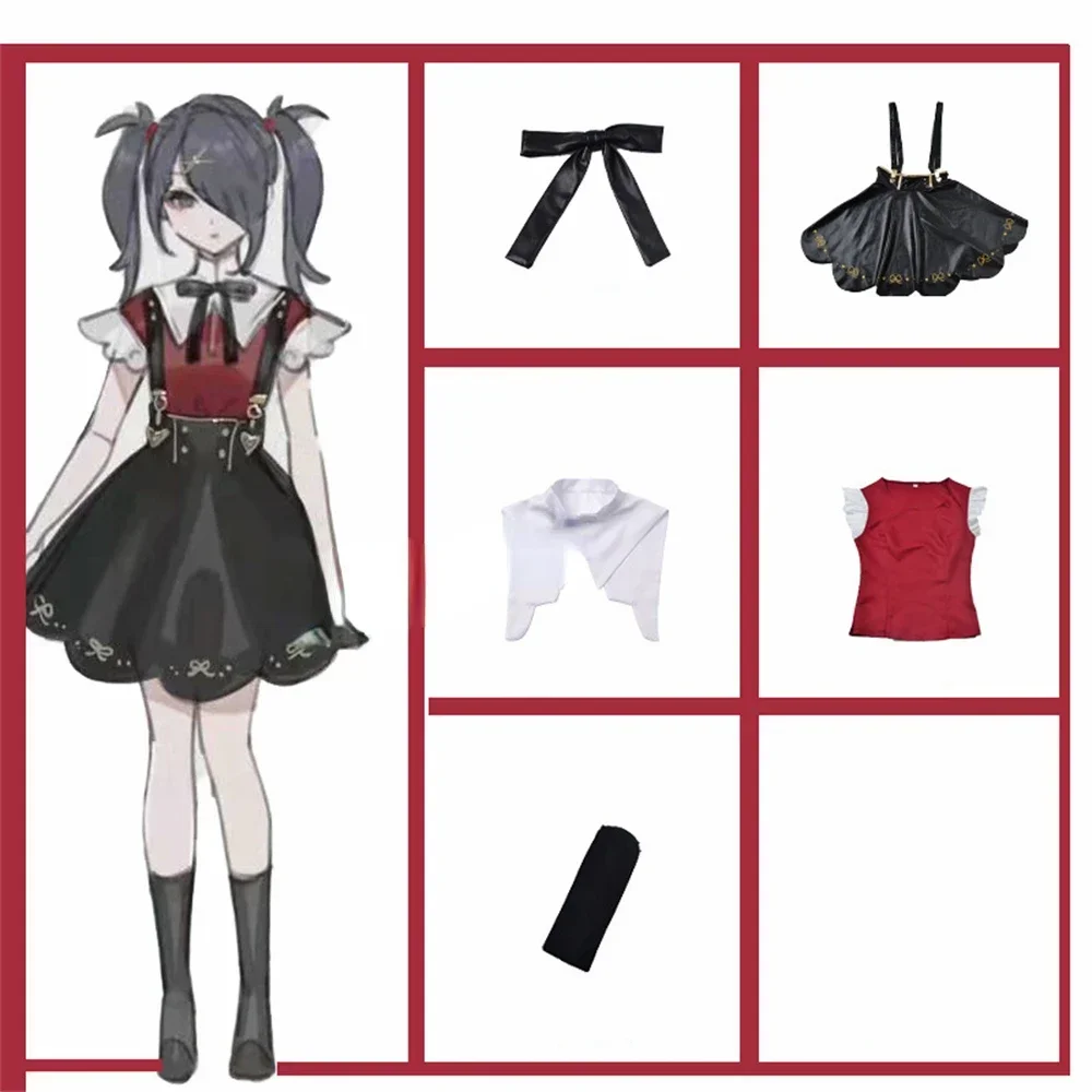 Cosplay Costumes Wig Game Needy Girl Overdose Anime Cosplay Costume Anime JK Uniform Leather Skirt Set Abyss KAngel Ame Chan