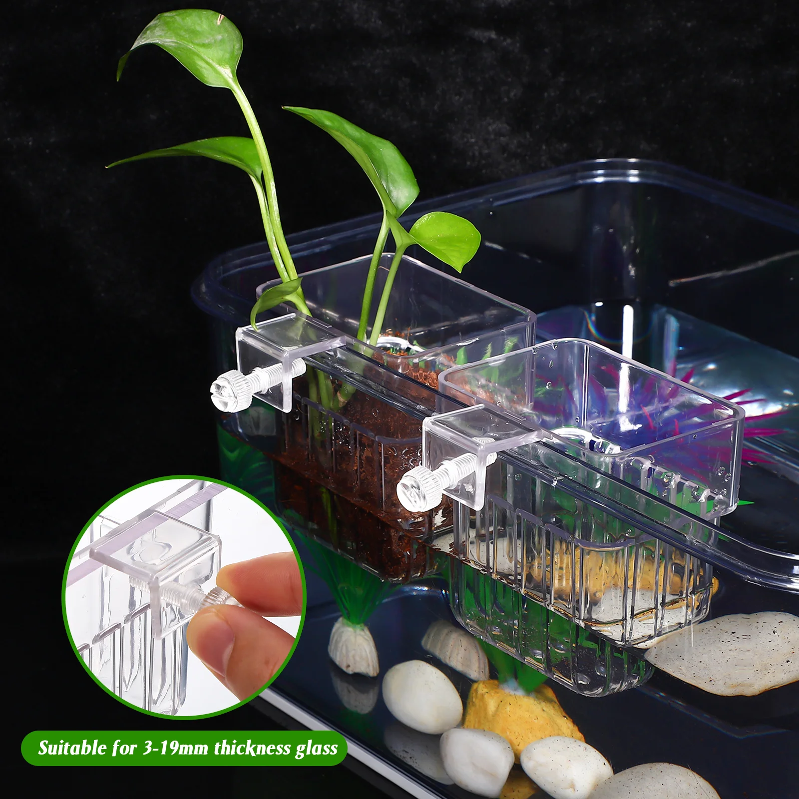 4 Pcs Hydroponic Plant Cup Aquatic Planter Sponge Holder Stand Aquarium Pots Acrylic Decoration Fish Tank