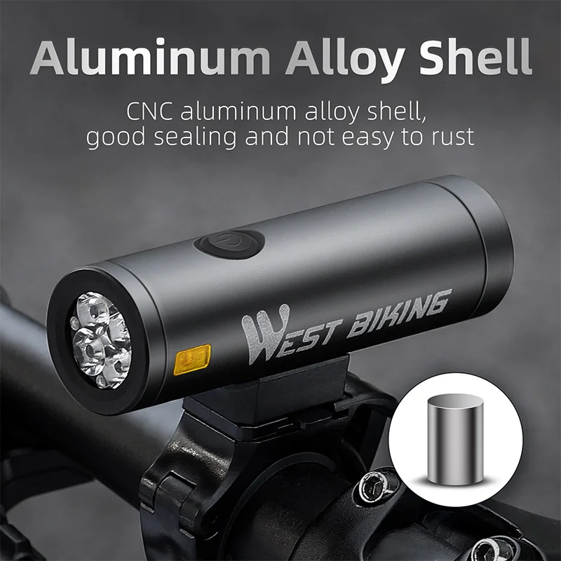 WEST BIKING 2000 Lumen Bicycle Headlight IPX6 Waterproof Type-C Charging Bike Front Light MTB Road Bike Light Cycling Flashlight