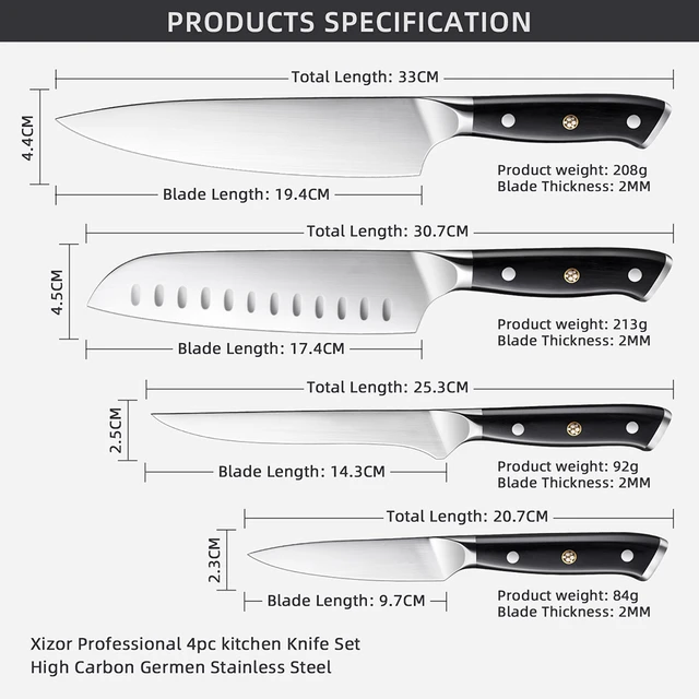 XITUO Kitchen Knife Set German High Carbon Stainless Steel Razor sharp Chef  Knife Santoku Cut Meat Cleaver Kitchen Cooking Tools - AliExpress