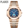 PLADEN Men's Quartz Watch Stylish Business Wristwatches Stainless Steel Calendar Waterproof Watches For Male High Quality New 1