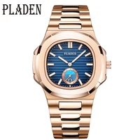 PLADEN Men's Quartz Watch Stylish Business Wristwatches Stainless Steel Calendar Waterproof Watches For Male High Quality New 1