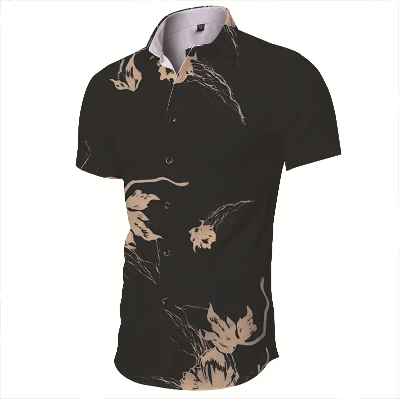 

Loose Breathable 3d Print Trendy Cool Fashion Hawaiian Shirts Beach Party Tops Short Sleeves Summer Men's Shirts Custom Made
