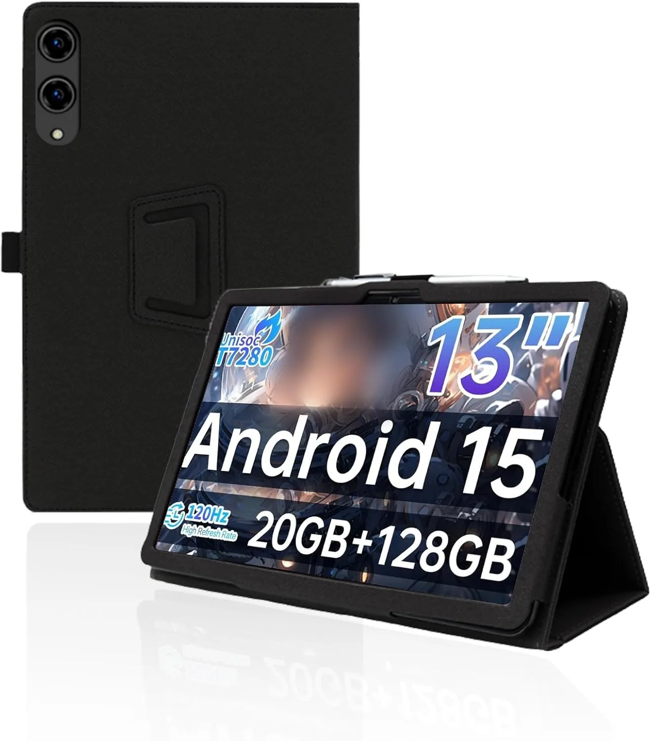 13.4 Inch Tablet Case with Stand, Pencil Holder, and Wrist Strap - Full Protection Cover