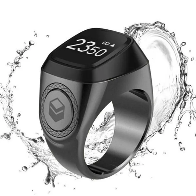 Smart Zikr Ring Hand Tally Counter Iqibla Smart Tasbih Digital Tasbeeh 5 Prayer Time Vibration Reminder Waterproof