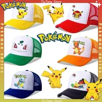 Pokemon Pikachu Kid Baseball Cap Boys Girls Outdoor Sports Summer Sunhat Casual Cartoon Vent Mesh Cap Students Gifts Pikachu Hat 1