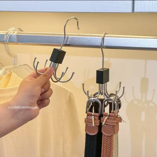 360 ° Ganci appendiabiti girevoli Salvaspazio per guardaroba Porta scarpe Scarpe Cintura Sciarpa Appendiabiti Portaoggetti per abbigliamento, Portaoggetti per la casa 1