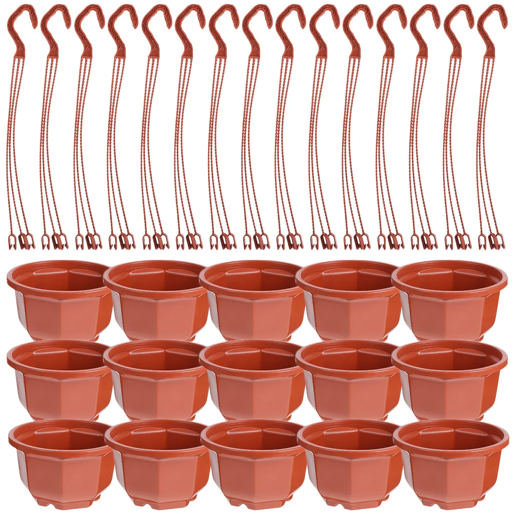 

Homsfou Hanging Planters Plastic Flower Pot Garden Plant Basket Hanging Chain Hooks Indoor Outdoor Garden Plants