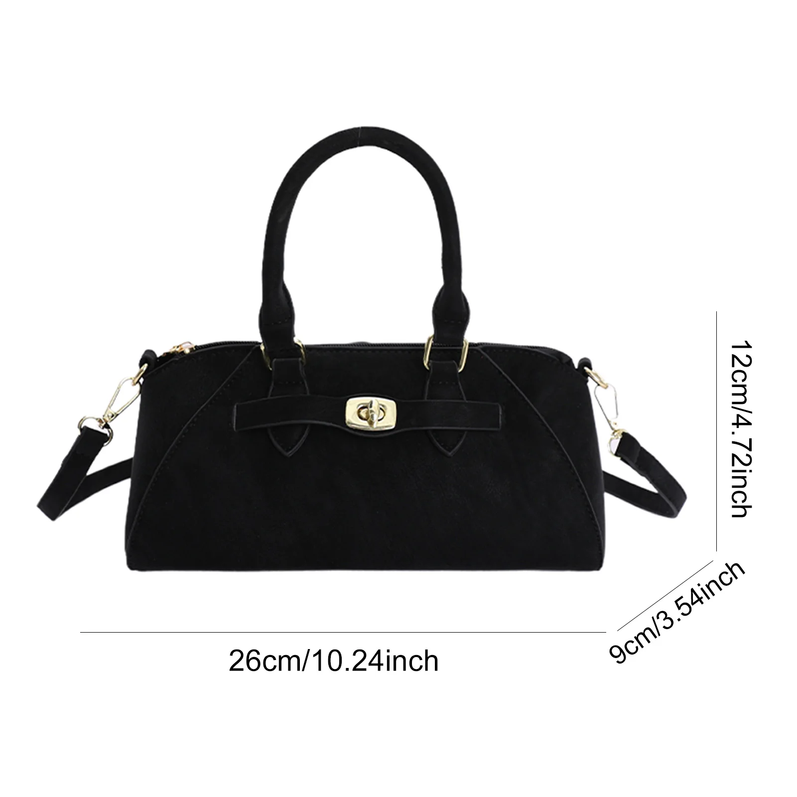 Crossbody Bag Solid Color Tote Handbag Underarm Bag Lightweight with Strap for Women Work Travel Fall