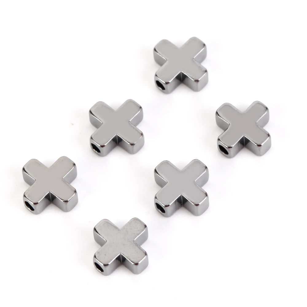 6mm/8mm 30 stücke Kupfer Metall Gold Silber Farbe Kreuz Perlen Lose Spacer Perlen Für Schmuck Machen diy Armband Halskette Zubehör – Detail 14