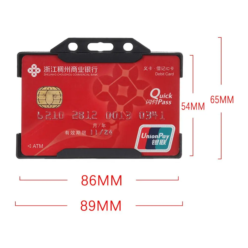 Portable Practical Durable Multi-use Hard Plastic Badge Work ID Card Holder Protector Cover Case ID Card Holder